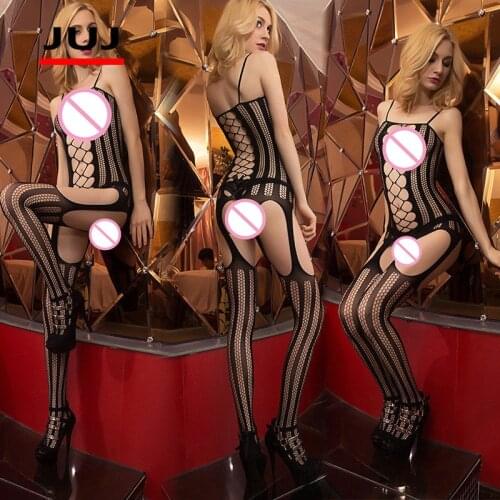 2017 Sexy Lingerie Sexy Bodystockings Sexy Costumes Bodystocking Erotic Underwear Intimates Plus Size Open Crotch Women Teddies