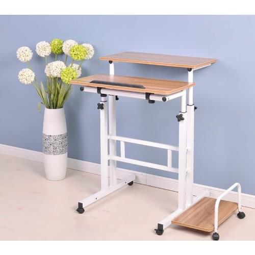 3 in 1 Adjustable Mobile Computer Desk Simple Installation Laptop Desk Portable Folding Office Writing Table Save Space