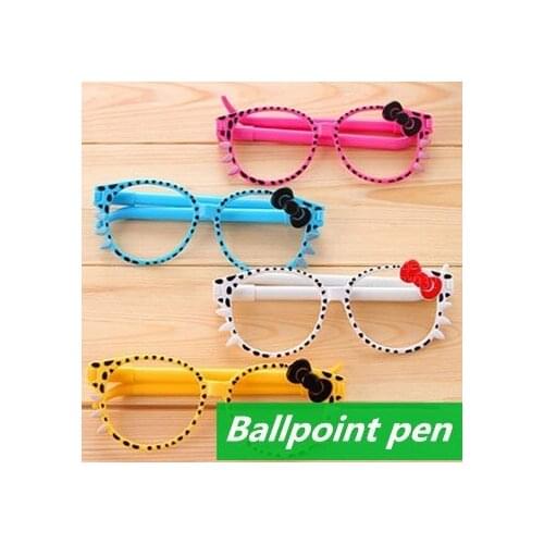 60 Pcs/Lot Sunglass Ballpoint Pens Kawaii Stationery Bulk Glass Ballpen Caneta Gift Office Accessories School Supplies