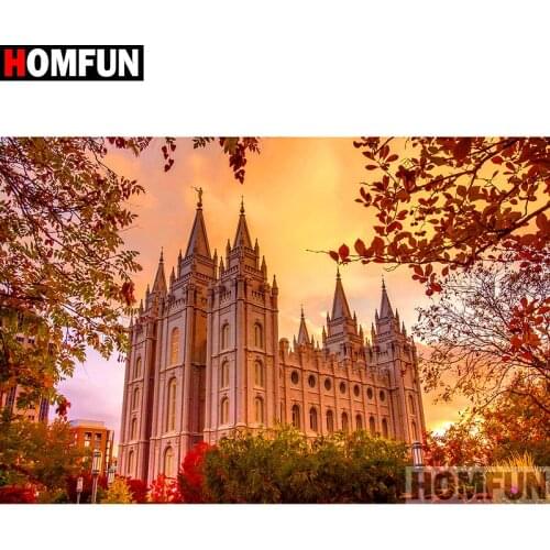 HOMFUN Full Square/Round Drill 5D DIY Diamond Painting " Castle scenery" 3D Diamond Embroidery Cross Stitch Home Decor A18858