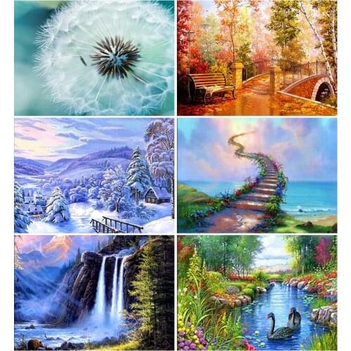 5D DIY Diamond Painting Diamond Mountain Forest Landscape 2 Rhinestone Cross Stitch Home Decoration Gifts Can Be Customized