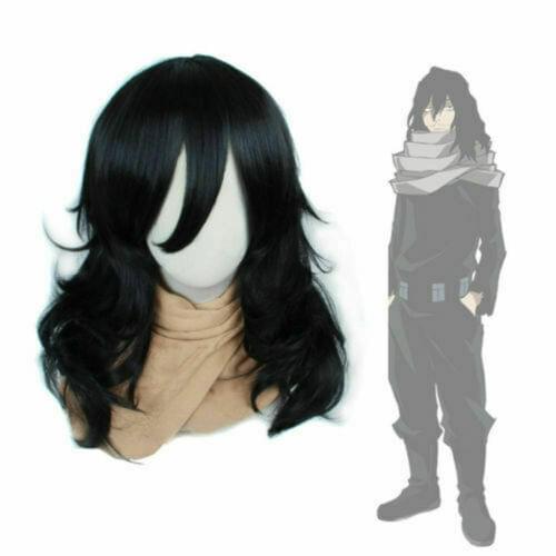 Anime Cosplay My Hero Academia Cosplay Shouta Aizawa Wig 45cm Black Wavy Wig Man Women Cosplay Costume Wig