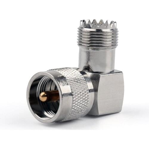 Artudatech 1Pc Adapter 90° UHF Plug Male PL259 To SO239 Female Connector Right Angle M/F