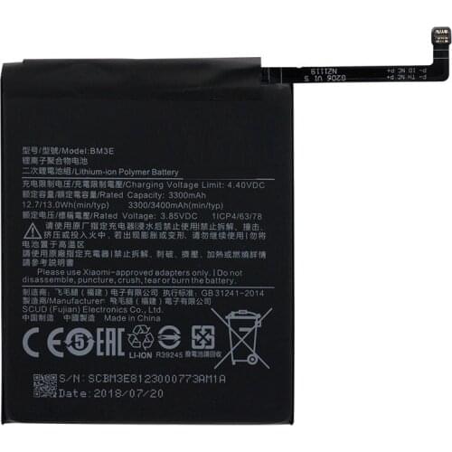 BM3E Phone battery For Xiaomi 8 MI8 M8 3400mAh Mobile Phone Replacement Lithium Polymer BM3E Battery