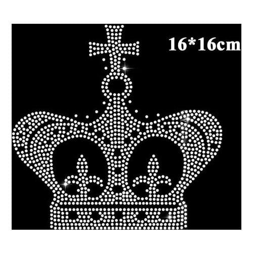 Free Shipping Newest crown pattern hotfix motif rhinestone for garment Heat transfer