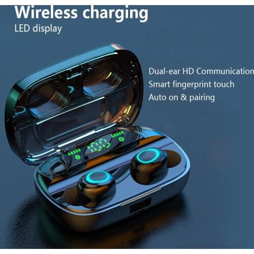 Bluetooth 5.0 TWS Wireless Earbuds Hands-free Earphones 10m Working Distance Hi-Fi Sound