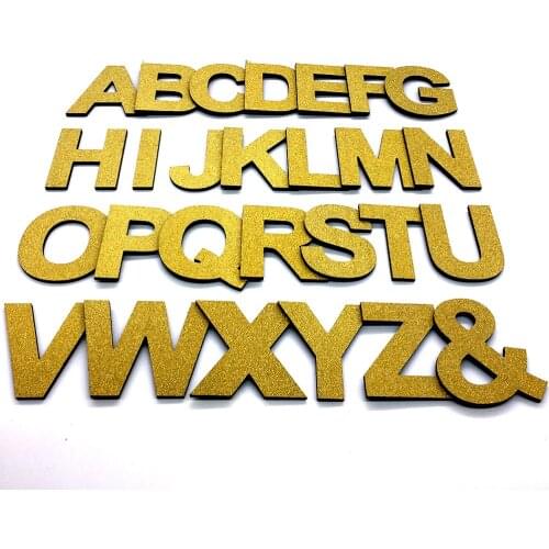 9cm/3.54" PVC Golden Uppercase English Letters Interior Wall Garden Wedding Decorative Alphabet Environmentally Friendly Letters