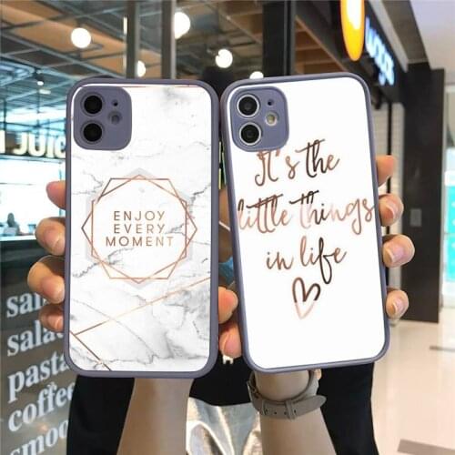 Phone Case For iPhone 12 11 Mini Pro XR XS Max 7 8 Plus X Glitter Marble Love heart Matte transparent Gray Cover