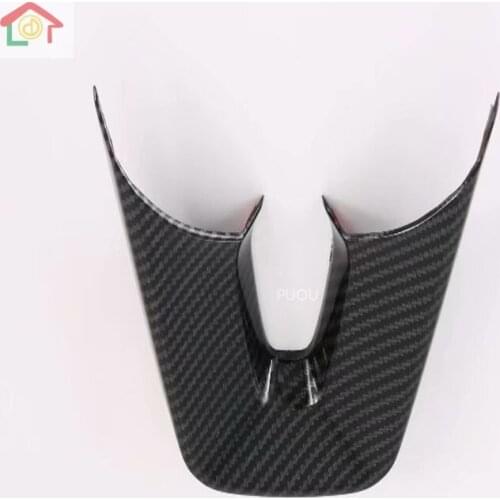 For Kia Seltos 2019 2020 Carbon Fiber Steering Wheel Cover Trim Sticker Decoration Frame Interior Accessories Car Styling