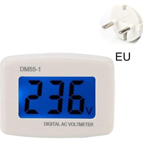 DM55-1 Digital LCD Voltage Test Monitor AC 80-300V Plug In Volt Meter Voltmeter 62KD