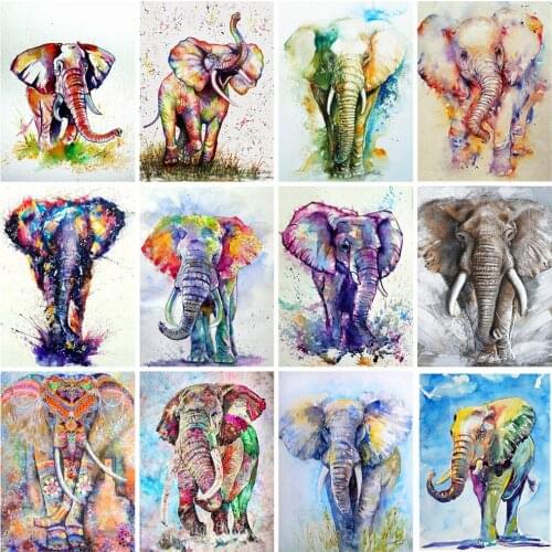 EverShine DIY Diamond Mosaic Elephant Cross Stitch Diamond Embroidery Animals Rhinestones Art Handmade Hobby Gift Wall Decor