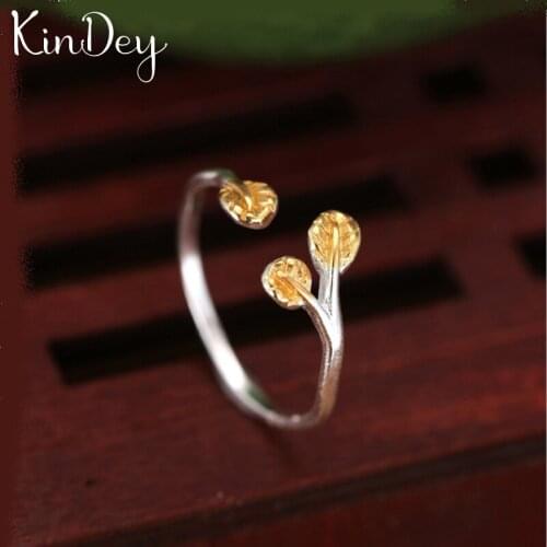 Kindey Korean Trendy Silver Color Leaf Rings For Women Lady Men Antique Rings Open Finger Jewelry