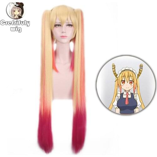 Miss Kobayashis Dragon Maid KannaKamui Women Long Ponytail Wig Cosplay Synthetic Hair Wigs For Halloween Costume Party Wigs
