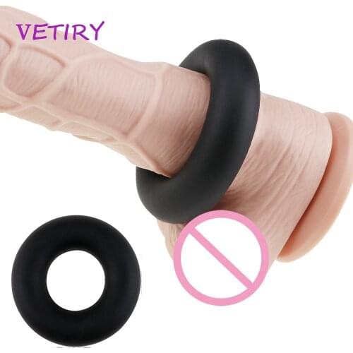 Penis Ring Soft Liquid Silicone Black Male Rings Sex Toys for Men Male Masturbator Cock Ring Delay Ejaculation Dildo Extender