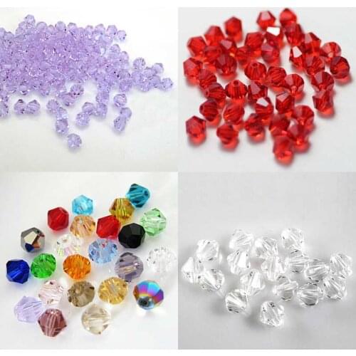 2018 Hot Sale Lovely 300PCS 500PCS 1000pcs Multicolor 4mm 6mm 8mm Bicone DIY Beads Jewelry Accessories Spring Summer Autumn