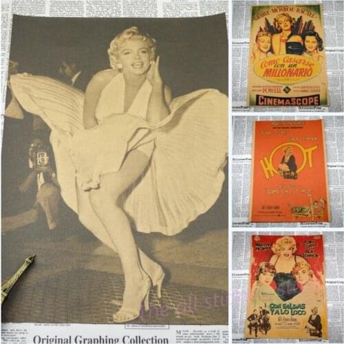 Marilyn Monroe part 2 Vintage Retro Matte Kraft Paper Antique Poster Wall Sticker Home Decora/1020