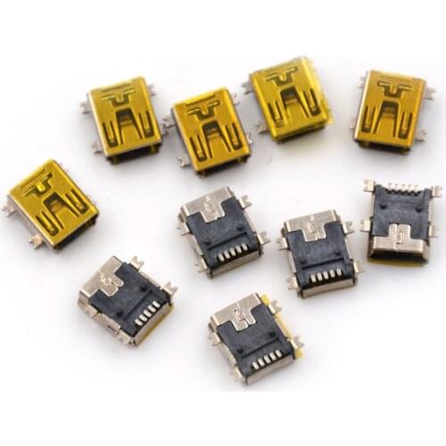 Mini USB 5pin Female Socket Connector for Tail Charging Mobile Phone High Quality 10pcs
