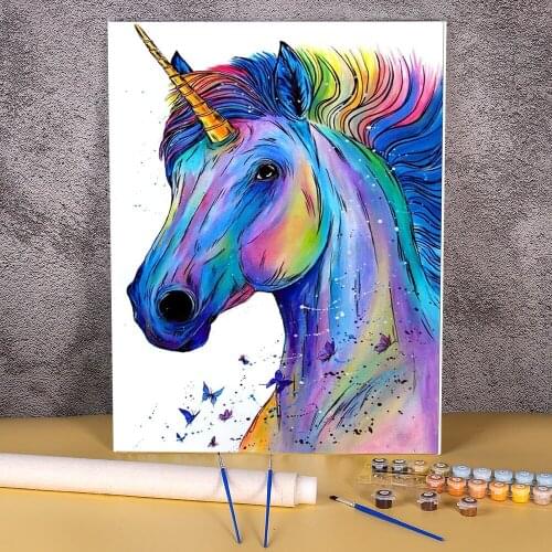 Animal Unicorn Coloring By Numbers Painting Kit Oil Paints 40*50 Picture By Numbers Photo New Design For Children Art