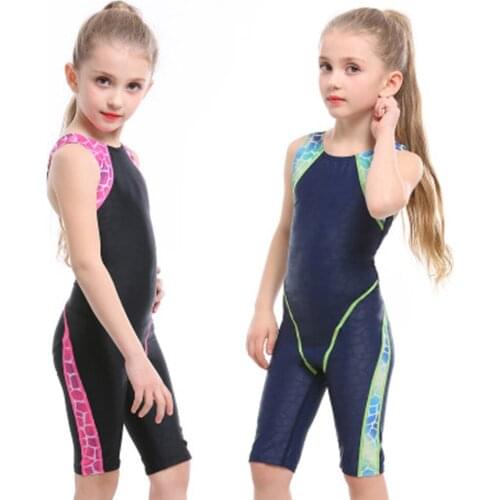 New Children Swimsuit Girls Sport One Piece Swimwear Patchwork Bodysuit Kid Bathing Suit Child Beach Monokini
