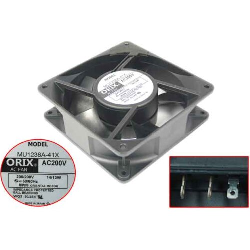 ORIX MU1238A-41X AC 200V 0.16A 120x120x38mm 3-wire Server Cooling Fan