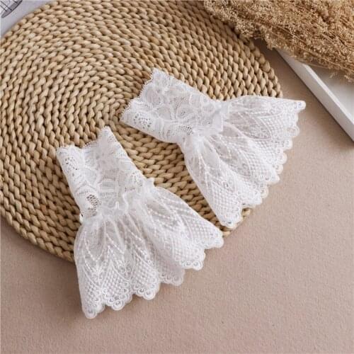 Fall Winter Women hand bowl lace cuffs Big wave hand bowl Women Layered Ribbed Striped Horn Cuffs Agaric Ruffles Wrinkled Solid