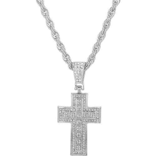 Stainless Steel Necklace Simple Classic Fashion Jesus Cross Antique Chain Necklaces For Women Jewelry Gifts