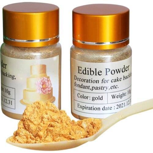 Edible Food Coloring Gold Food Powder 10g in Cake Decorations Baking Pastry Bread Colorantes Comestibles Baking Ingredients