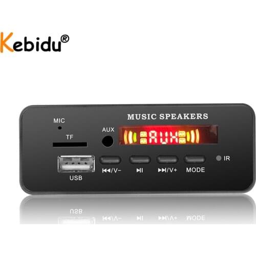 DC 5V 12V Bluetooth 5.0 MP3 WMA Decoder Board Module USB SD/TF AUX FM Call Recording Audio MP3 Player For Car DIY