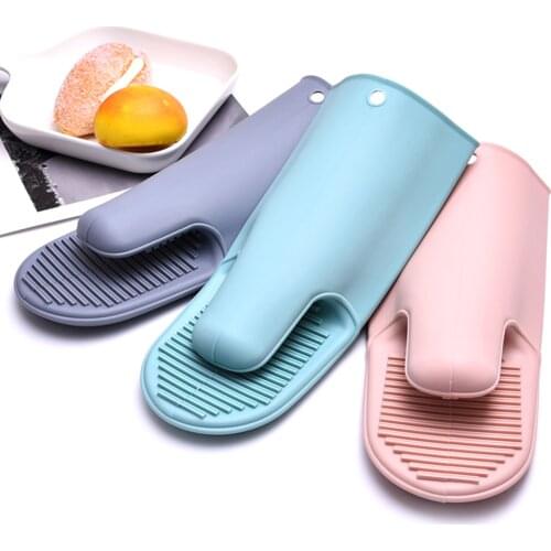 Silicone Heat Resistant Gloves Clips Insulation Non-slip Oven Mitts Pot Holder Baking BBQ Cook Kitchen Thickening Oven Mitt