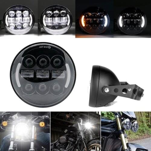 5.75 inch Motorcycle Motor LED Projector DRL Headlight with 5.75Inch Headlamp Housing For Harley Dyna Sportster Softail Hondan