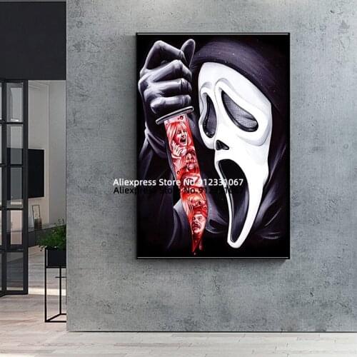 Horror Movie Scream Poster Canvas Wall Art Printing Modern Home Decoration Commemorative Collection Art Mural Poster