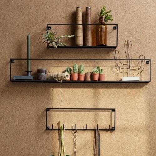 Wess Designed Metal 6 Hook Askılıklı Squarehead Wall Rack 3 'lü Set WD-254