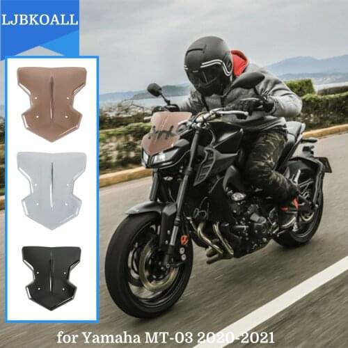 MT 03 Windshield Windscreen For Yamaha MT-03 2020-2021 Motorcycle Accessories Wind Deflectors with Mounting Bracke MT03