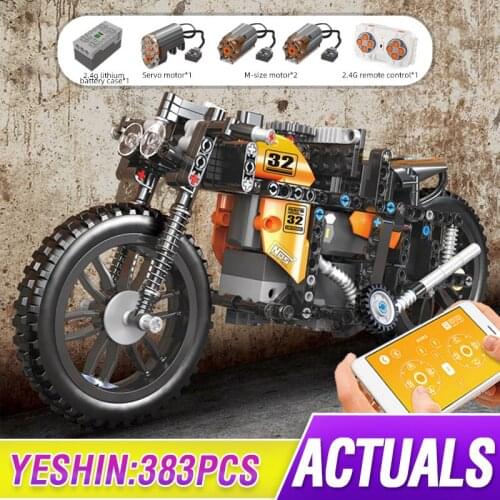 MOULD KING High-Tech MOC-17249 Fast RC Motorcycle Model Electric Remote Control Building Blocks Motorbike Bricks Kids Toys