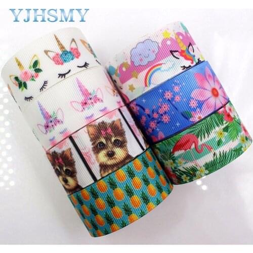 YJHSMY D-18409-601,10 yards, 25 mm Cartoon Printed grosgrain ribbons,DIY handmade Hair accessories Material wedding gift wrap