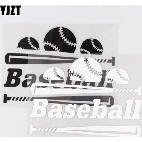YJZT 15.1X10.7CM I Love Baseball Vinyl Decal Sport Fashion Decor Funny Car Sticker Black/Silver 4C-0020