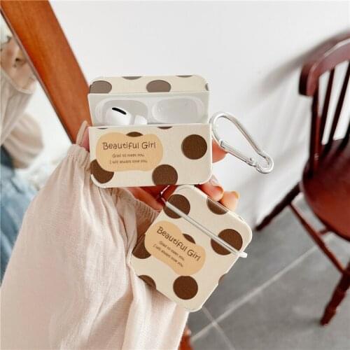 New Brown Wave Point Case for AirPods 2 1 Cute Leather Earphone Accessories Protective Cover for AirPod Pro Air Pods Capa