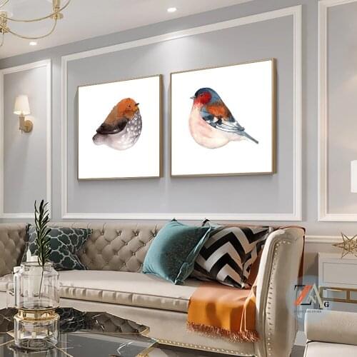 Animal Bird Watercolor Painting Modern Nordic Style Poster Canvas Printing Mural Wall Art Decoration And Home Room Decor Picture