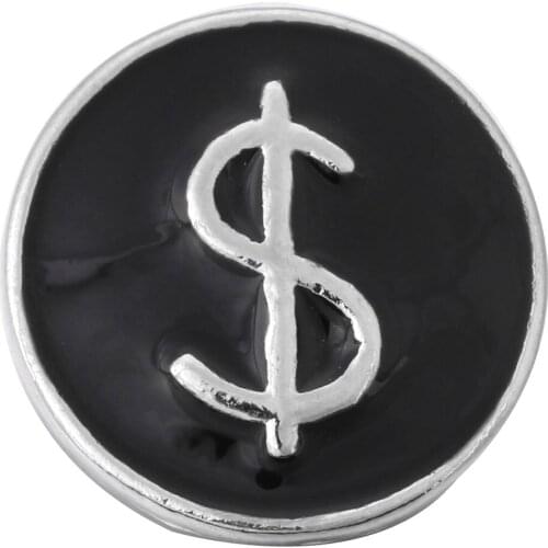 10pcs/lot New Snap Jewelry Round United States Dollar Ginger 18mm Snap Buttons fit Metal Snap Bracelet Bangles Accessories