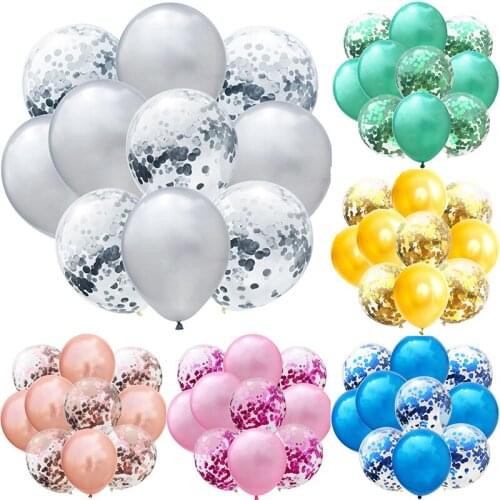 10pcs/lot Mixed Gold Confetti Balloons Birthday Party Metallic Balloon Ball Birthday baby shower hot selling Wedding decoration