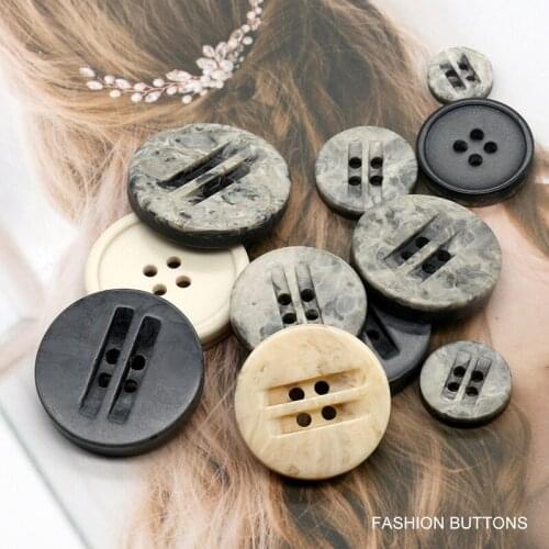 10PCS Sewing Resin Buttons for Clothing Shirt Men Women Suit Sweater Coat Needlework Accessory DIY 11mm 15 18 20 23 25 28mm