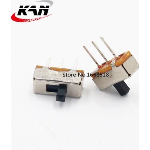 100PCS SS12D00 SS-12D00 4MM 1P2T toggle switch Interruptor on-off mini 1 Way 2 Band Slide Switch PCB Mount