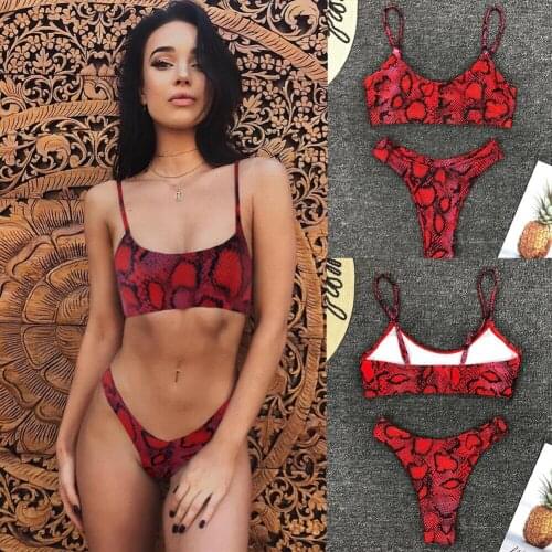 2019 Brand New Sexy Leopard Print Women Swimwear Swimsuit Bathing Beachwear Casual Bra +Panties Clothes Set