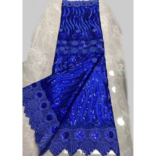 2021 High Quality Sequin Applique Stereoscopic Swiss French Net African Tulle Mesh Lace Fabric For Dress 5yards YL0426