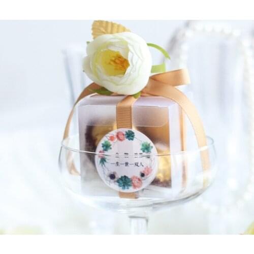 25Pcs/lot Transparent Candy Box Square PVC Chocolate Box small plastic box Wedding Gifts Boxes Party Event Decorations Supplies