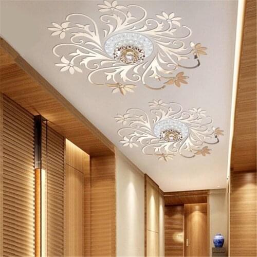 Flower Shape Acrylic Mirror Wall Stickers Ceiling Light Decor Bedroom Living Room Home Decoration Accessories