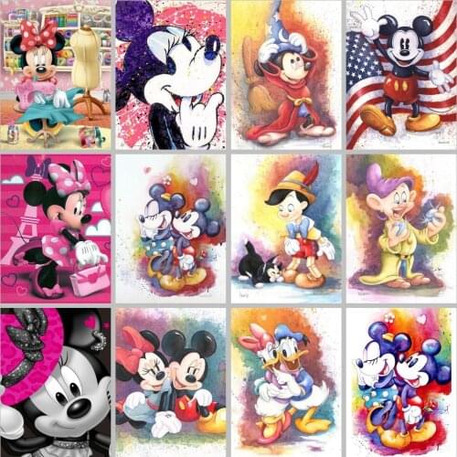 5D DIY Diamond Painting Disney Cartoon Mickey Mouse Full Square Diamond Embroidery Mosaic Rhinestone Pictures Home Decoration