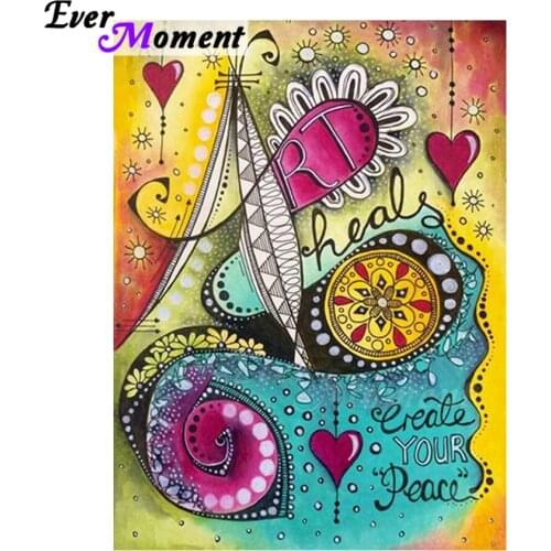Ever Moment Diamond Painting Heart Mosaic Full Square Drill Picture Of Rhinestone Diamond Embroidery Cross Stitch 5D DIY ASF1392