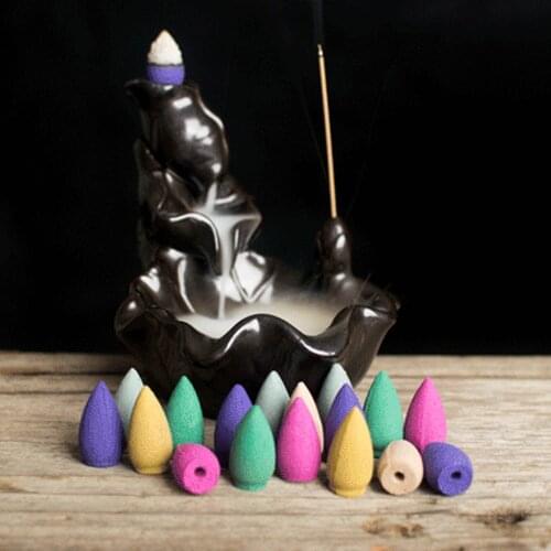 Behogar 50 Bullet Head Backflow Incense Cones Or Mini Ceramic Burner Regulating Emotion Use In The Home Office Teahouse Tower
