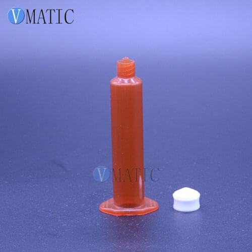 Free Shipping 10cc/ml Amber Color Glue Dispensing Pneumatic Syringe US Style Plastic Syringes Dispenser Syringes